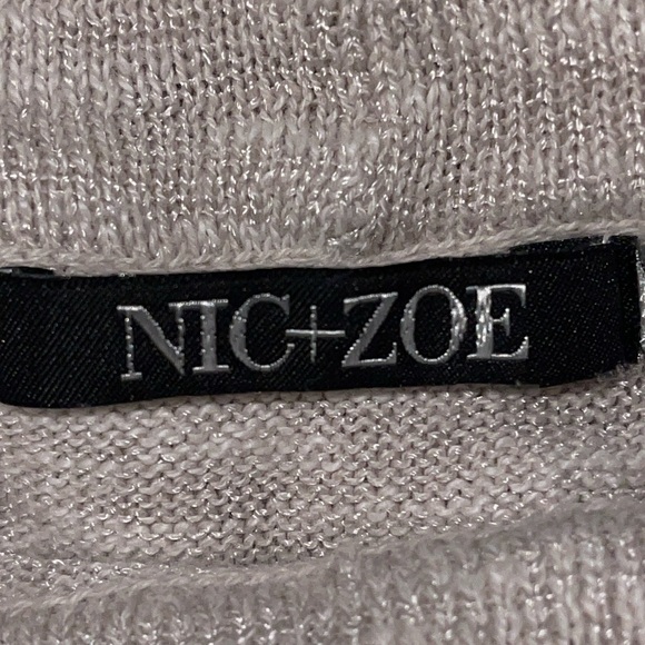 Nic + Zoe Women's Mock Neck Top Size L/XL Tan Sleeveless Knit Casual Rayon Linen - Picture 5 of 6